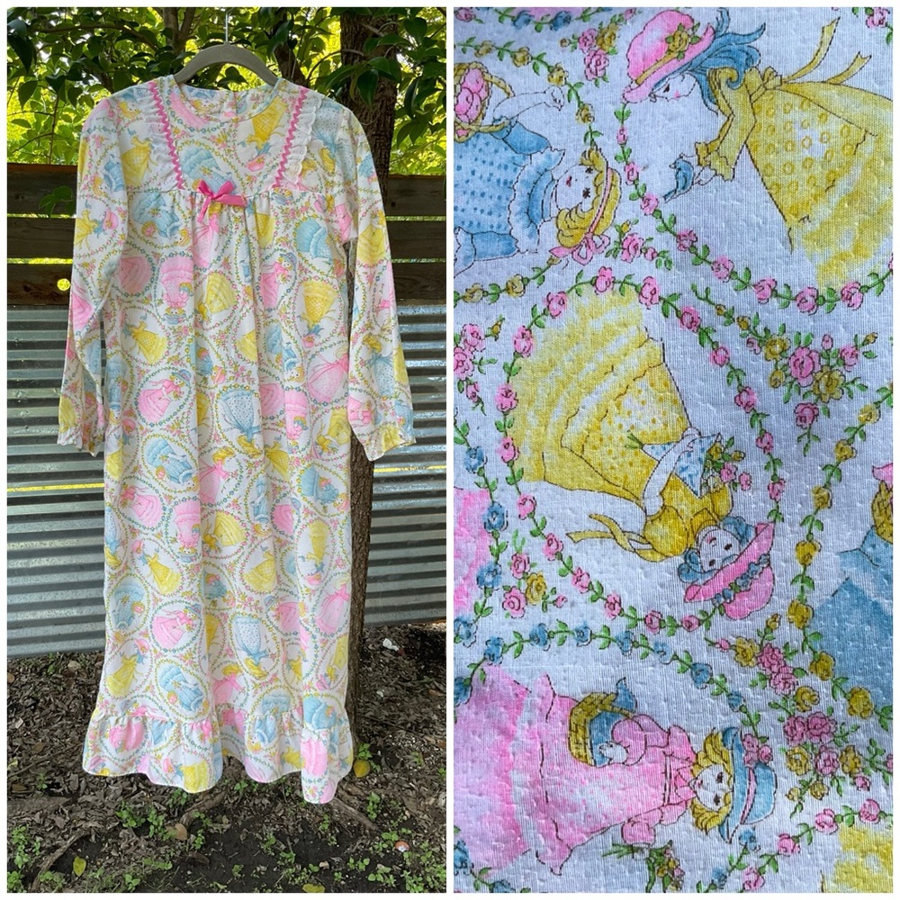 Girls Vintage Cottagecore Prairie Nightgown Slumber Party